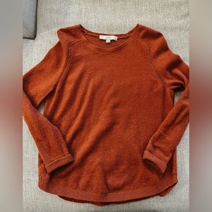 Womens Loft XS Knit Orange Long Sleeve Sweater